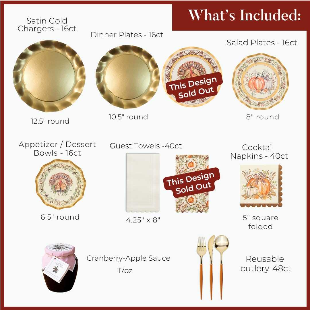 Turkey & Gourds: Thanksgiving Table for 16