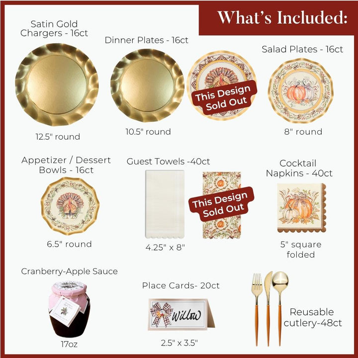 Turkey & Gourds: Thanksgiving Table for 16