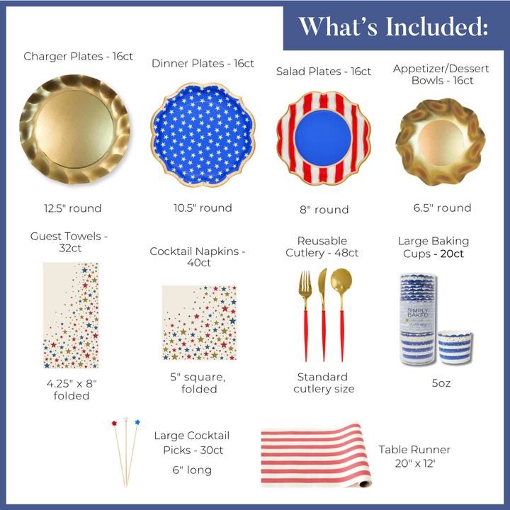 4th of July Table for 16+: Party in the USA