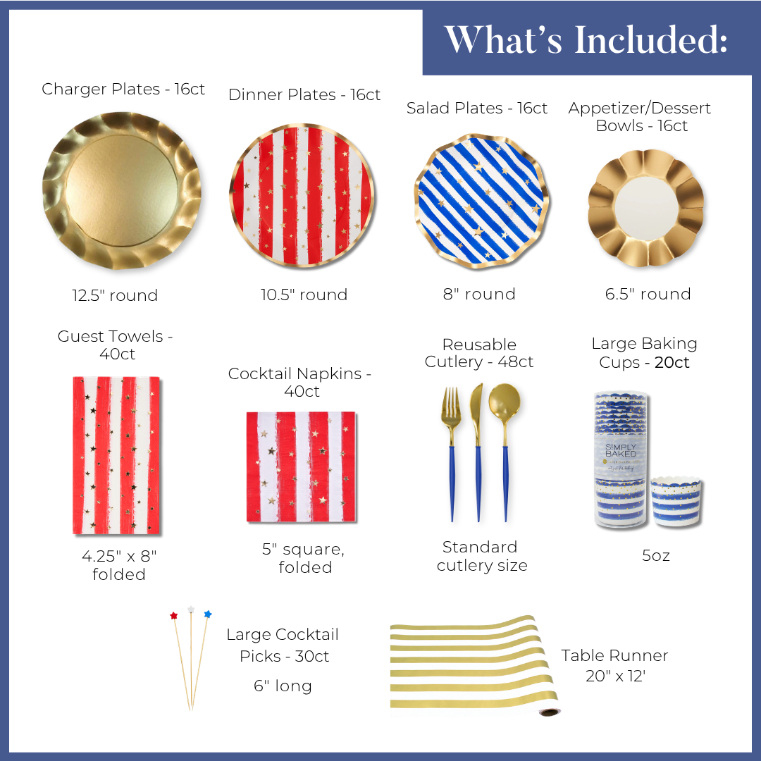 4th of July Table for 16+: Patriotic Confetti