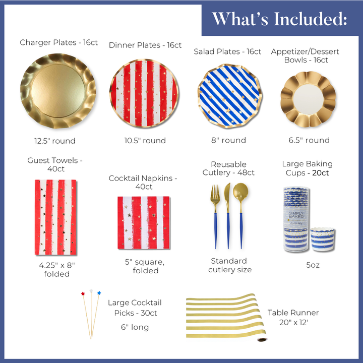 4th of July Table for 16+: Patriotic Confetti
