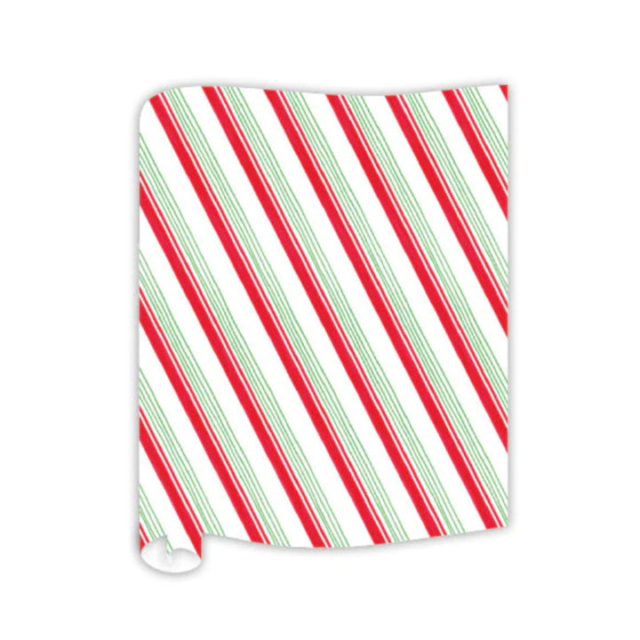 Red & Green Striped Table Runner - 20" x 12'