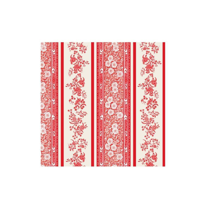 Red Burleigh Stripe Cocktail Napkins/20pk