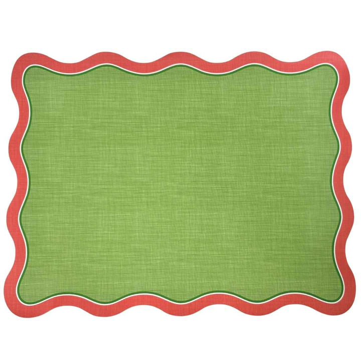 Green & Red Scallop Edge Placemats/10pk