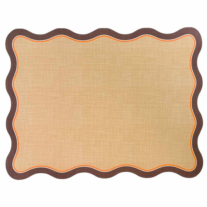 Brown & Orange Scallop Edge Placemats/10pk