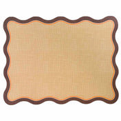 Brown & Orange Scallop Edge Placemats/10pk