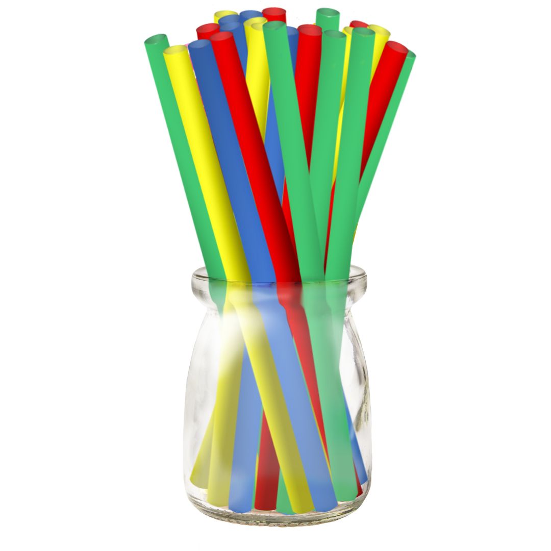 Cocktail Straw Plastic Assorted Color | 50 Per Box