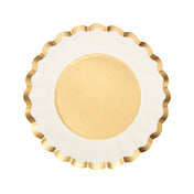 Salad Plate Gold & White/8 pkg