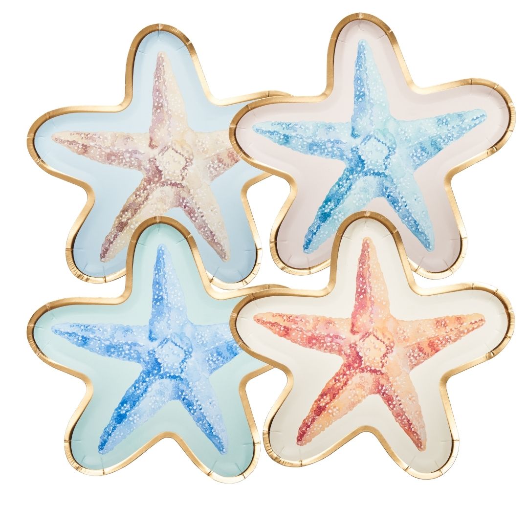 Starfish Die Cut Salad Plate La Mer Assorted - 8pkg