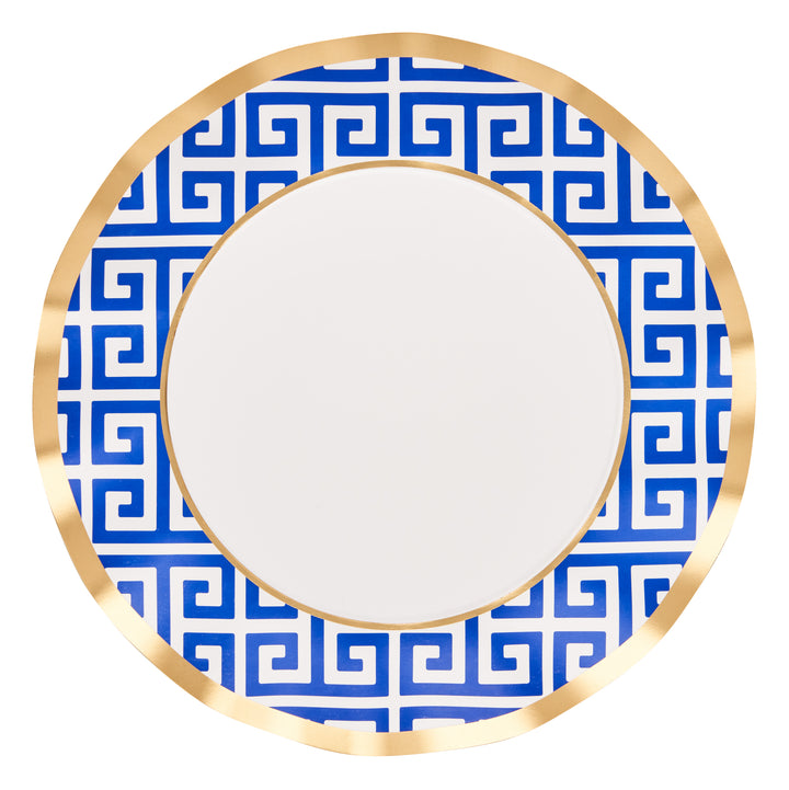 Greek Key Wavy Paper Dinner Plate/8pk