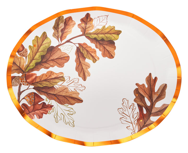 Acorn and Oak Platter Plate/8pk