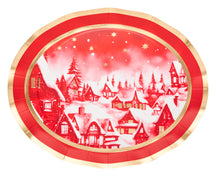 Christmas Village Wavy Paper Platter Plate/8pk