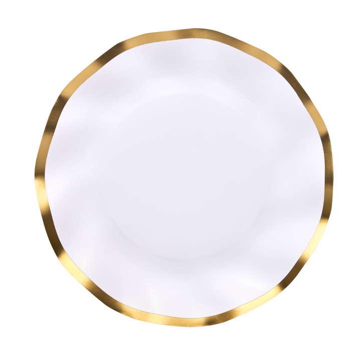 Everyday White Wavy Salad Plates/8pk
