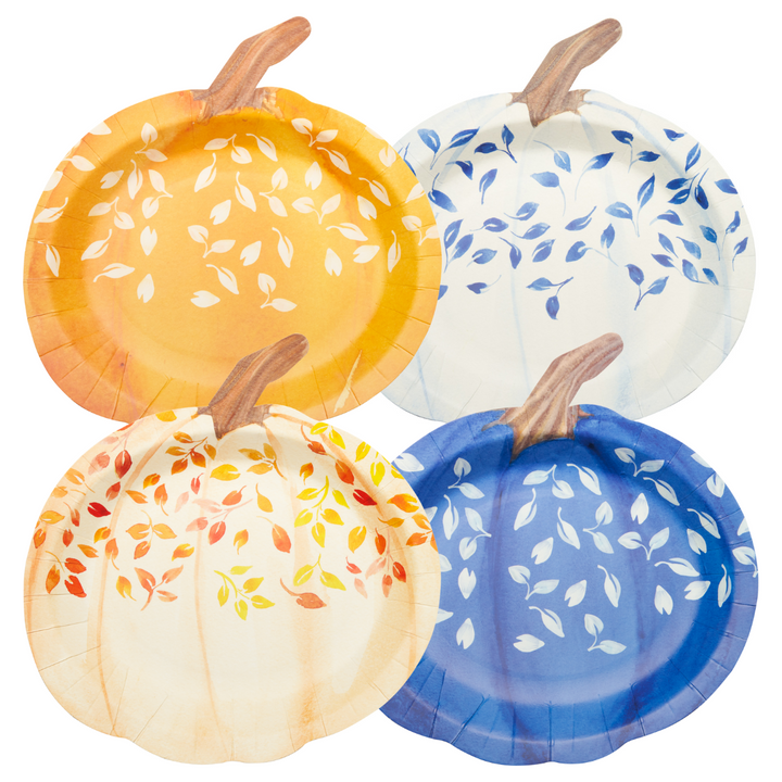 Pumpkin Salad Plate Harvest Blues Assorted/8 pkg