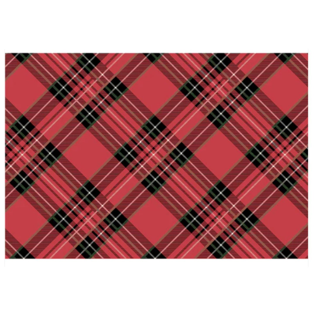 Red Plaid Placemat - 24 sheets
