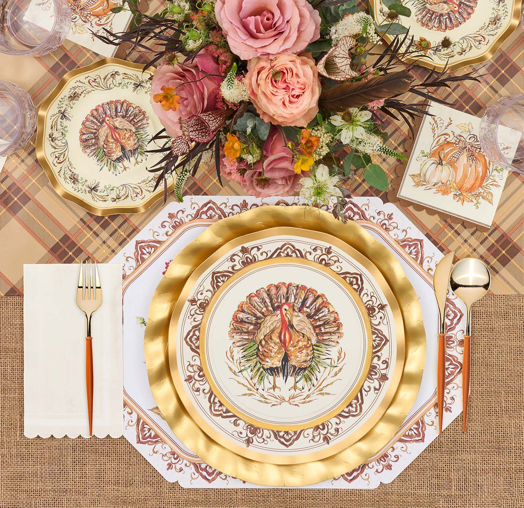 Turkey & Gourds: Thanksgiving Table for 16