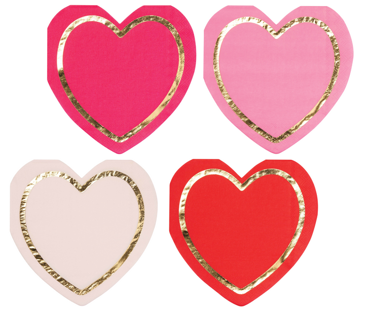 Heart Lunch Napkin Love Notes Assorted/16 pkg