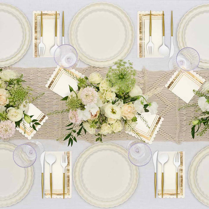 Eco Table Setting - White and Gold