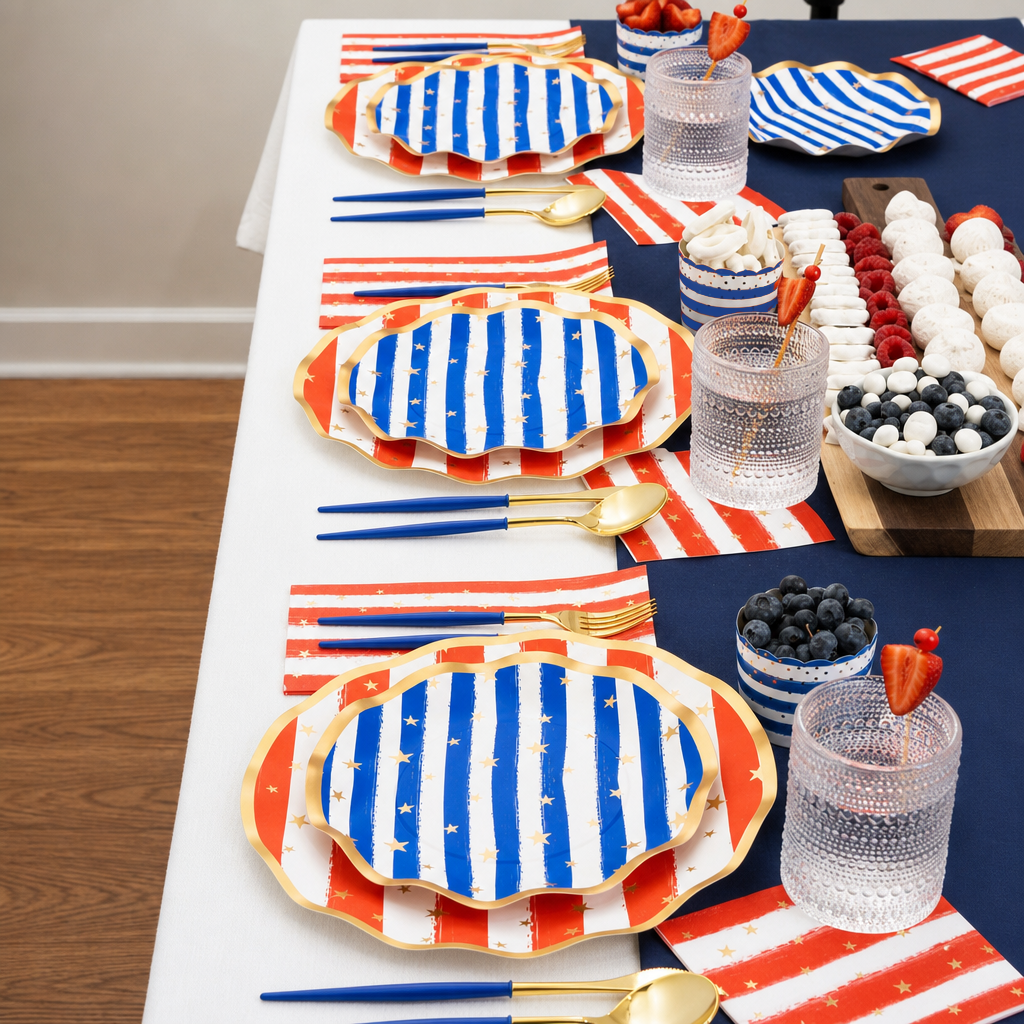 4th of July Table for 16+: Patriotic Confetti