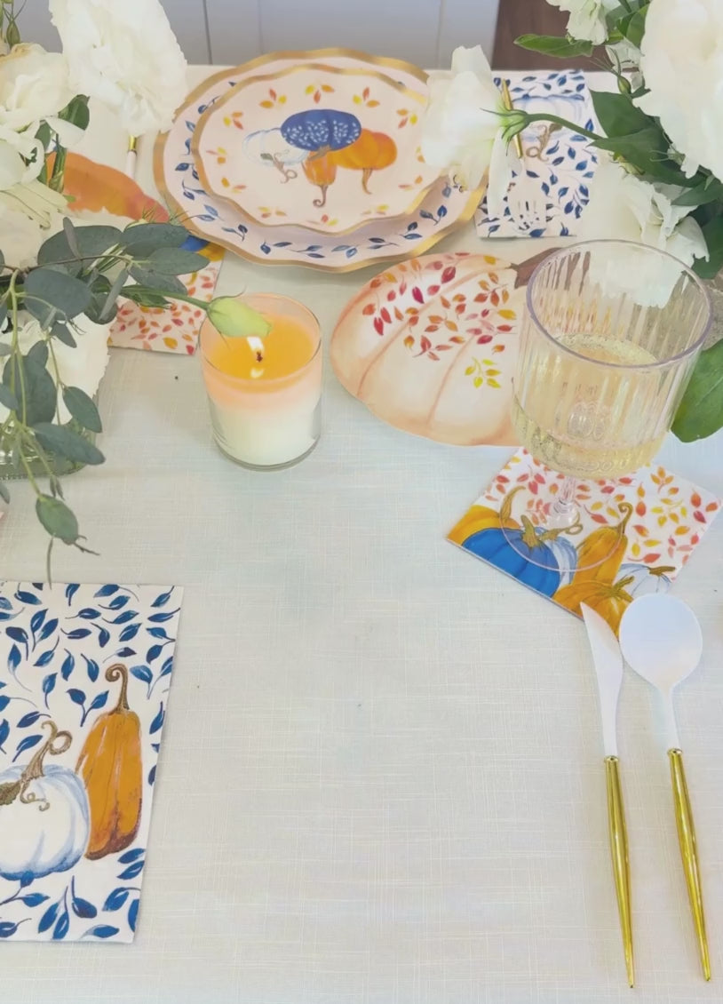 Pumpkin Salad Plate Harvest Blues Assorted/8 pkg