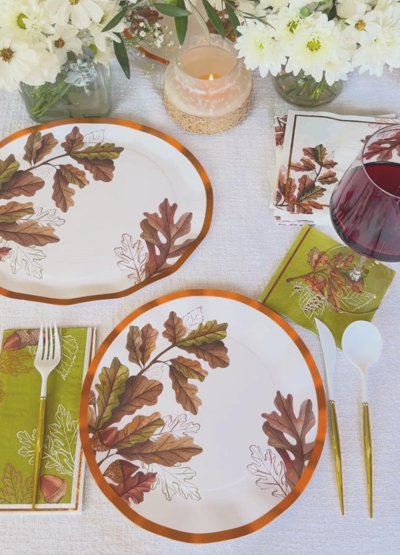Acorn and Oak Salad Plate/8pk
