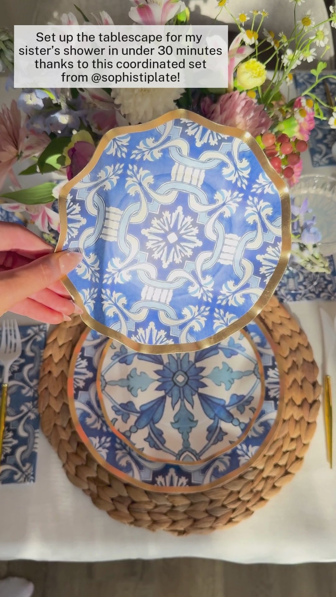 Moroccan Nights Wavy Paper Dinner Plate/8pk