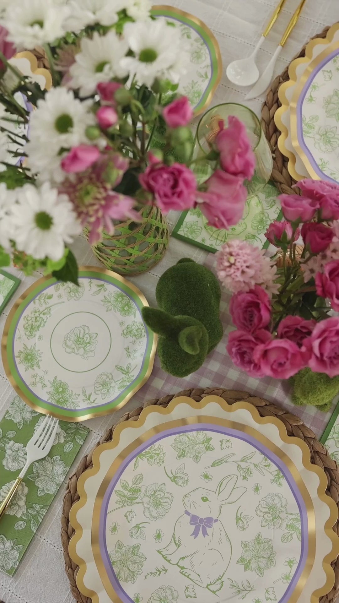 Easter Toile Table Setting