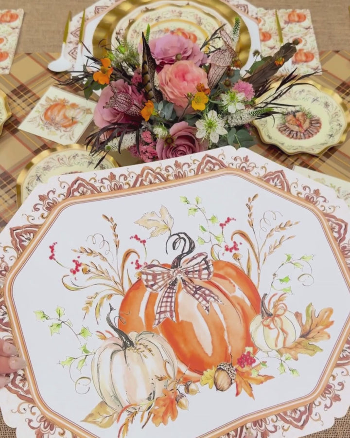 Turkey & Gourds Placemat/10pk