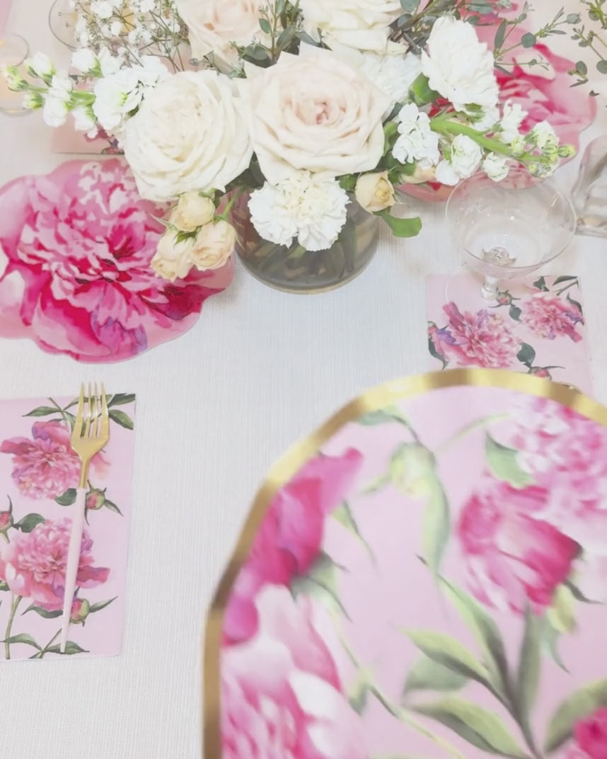 Pink Peonies Table Setting