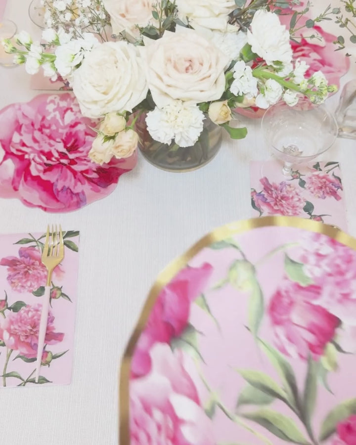 Pink Peonies Table Setting