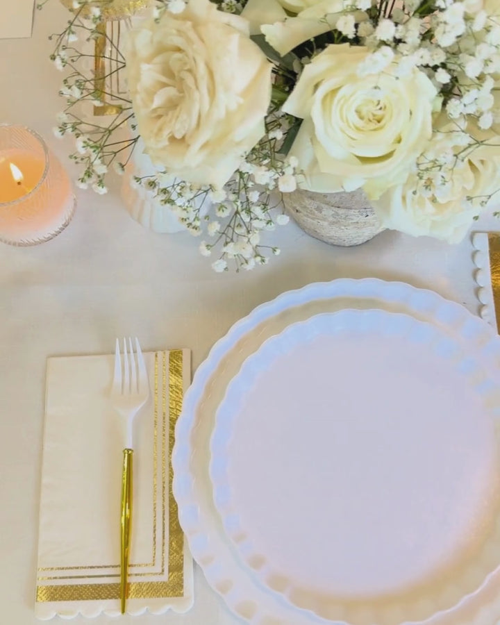 Eco White & Gold Table Setting