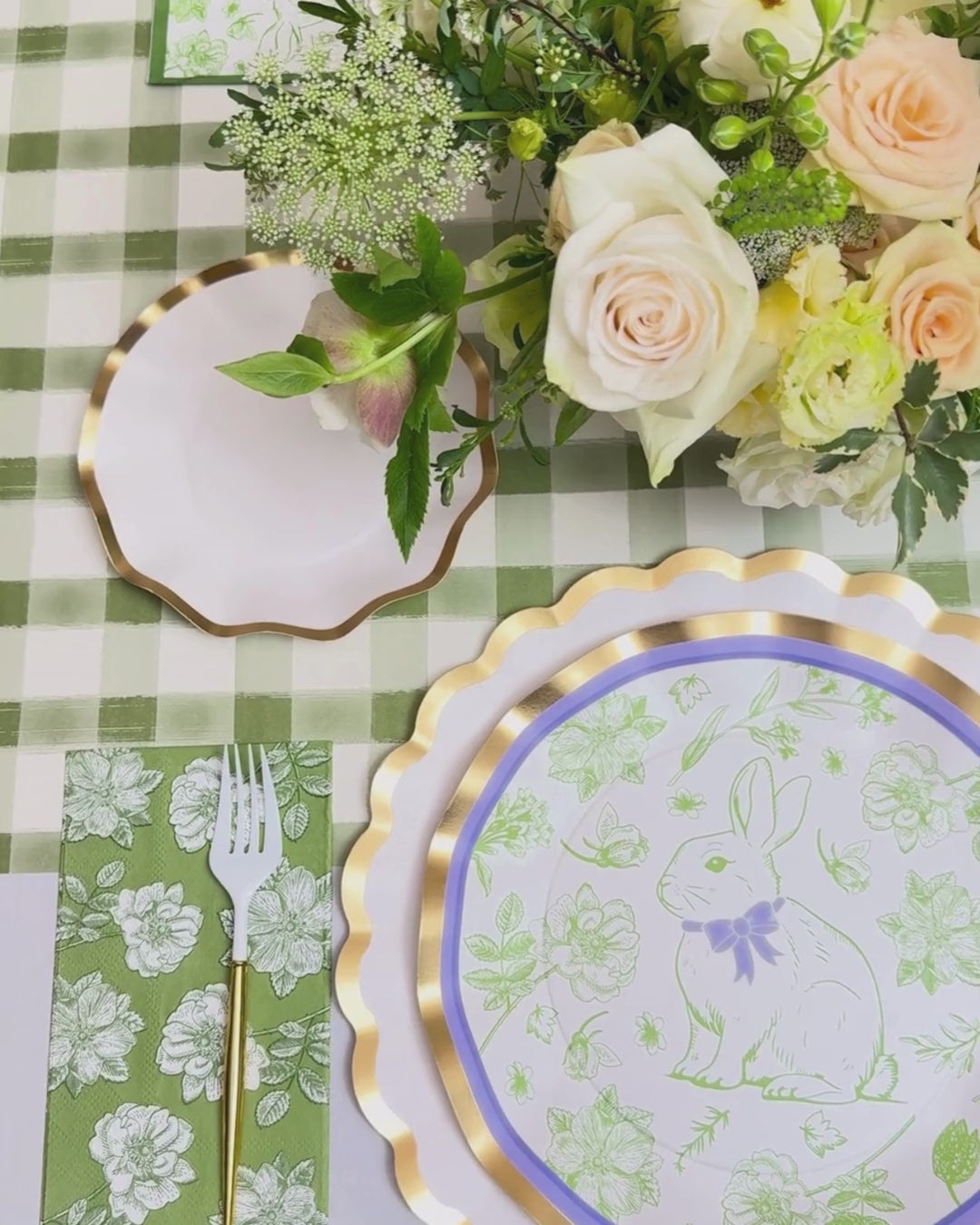 Easter Toile Table Setting