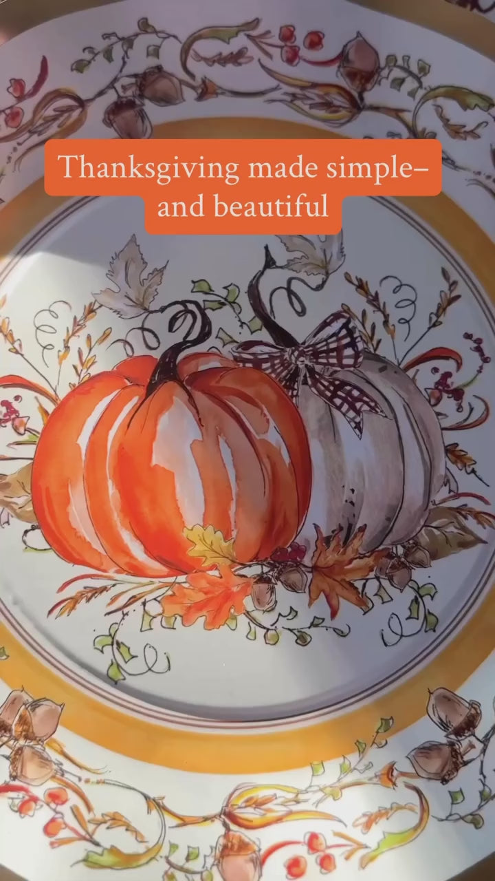 Turkey & Gourds Dinner Plates/8pk