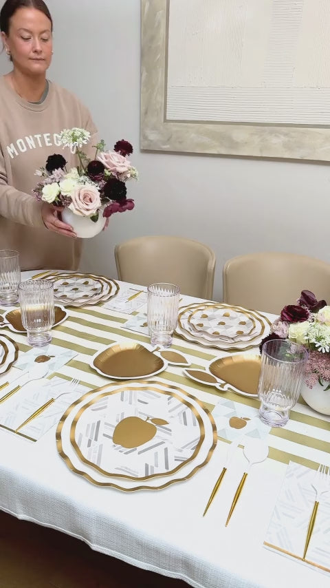White Honeybee Dinner Plates/8pk