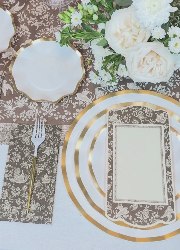 Royal Peacock Table Setting - Brown