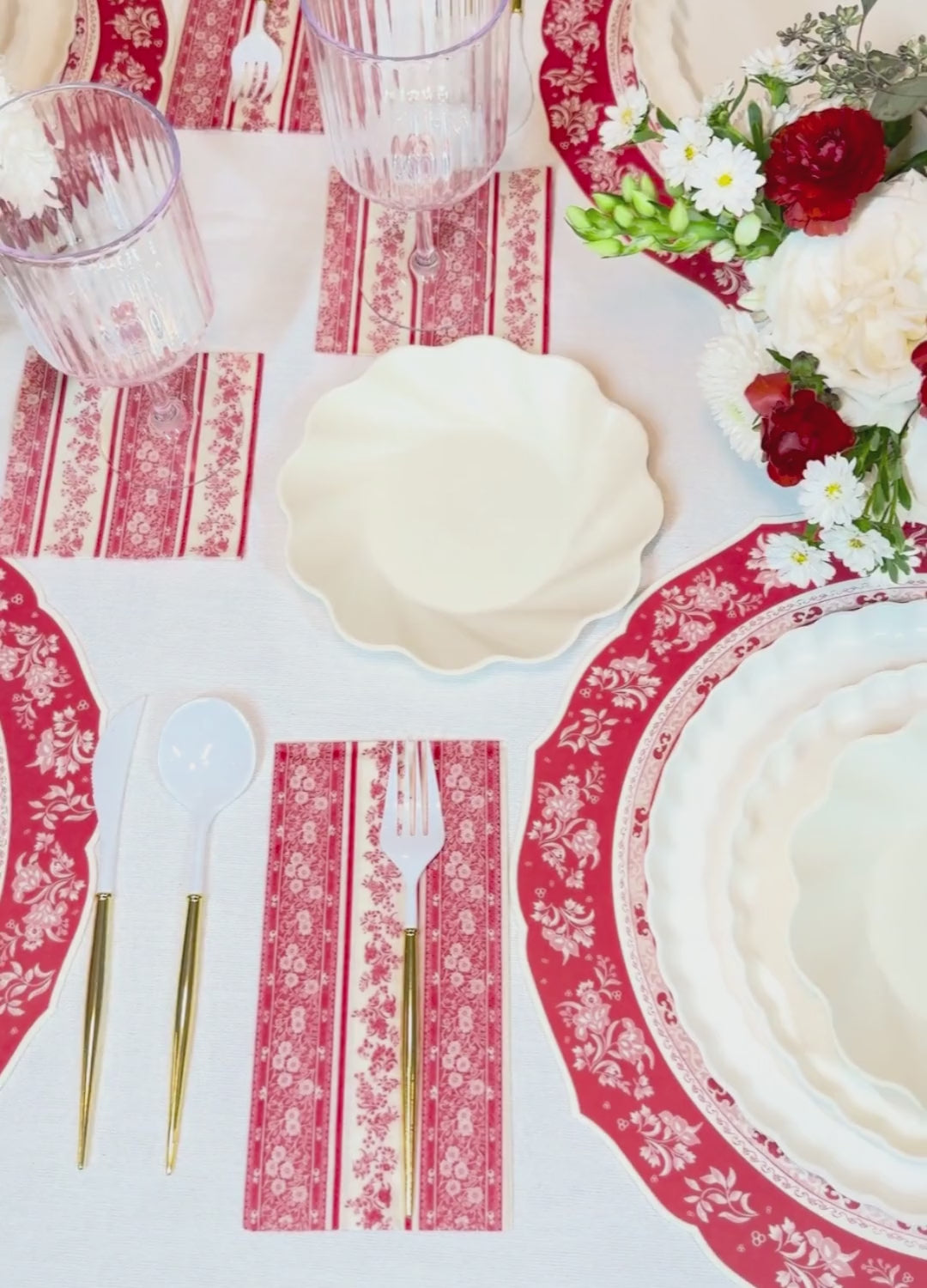 Red Burleigh Table Setting: Eco