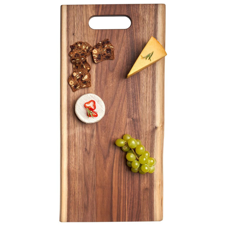 Live Edge Walnut Single Handle Charcuterie Board | Blank No Engraving | 24" x 12"