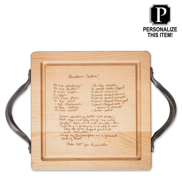 Personalized Maple Wood Cutting + Cheeseboard 12" x 12"