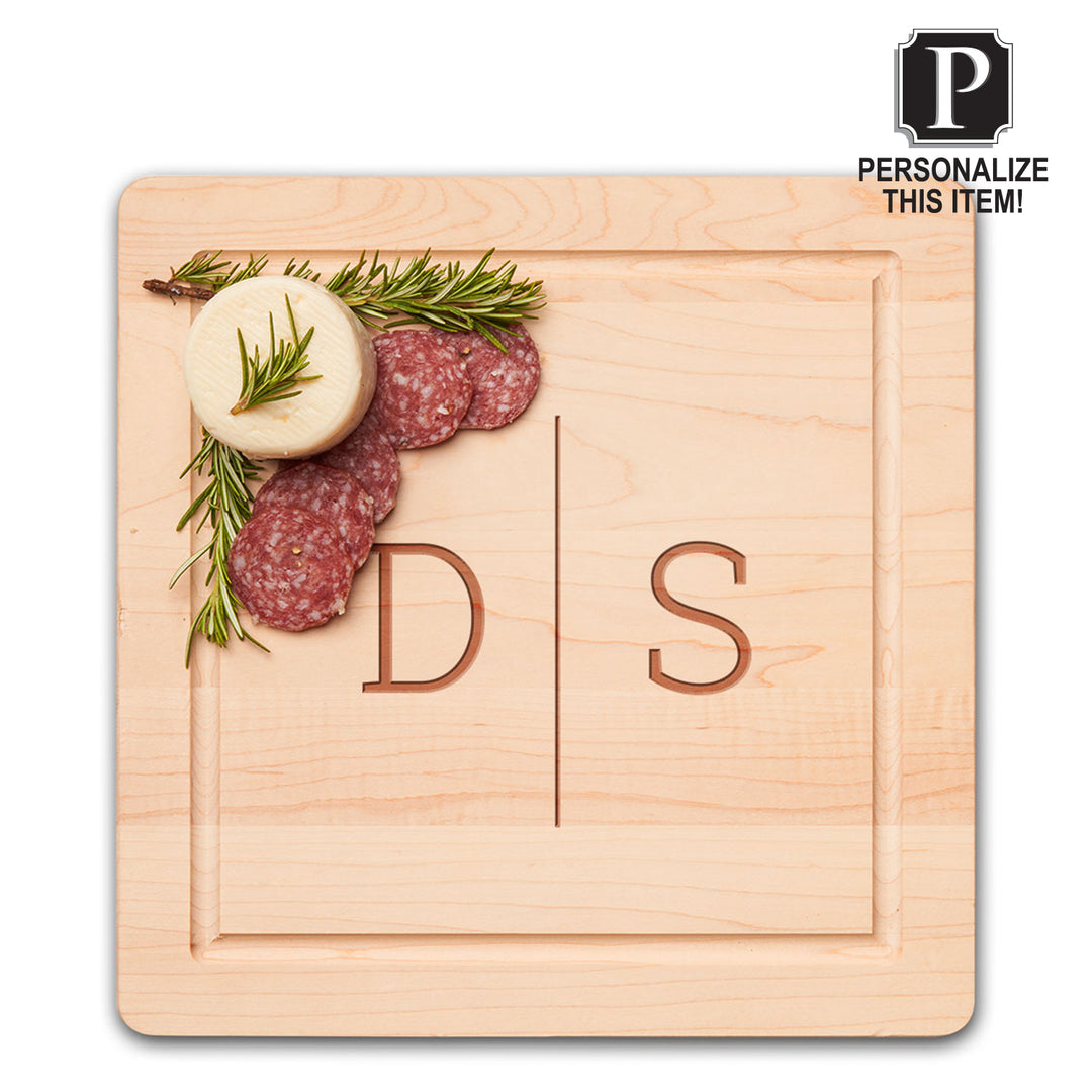 Personalized Maple Wood Cheeseboard 12 x 12" | Monogram