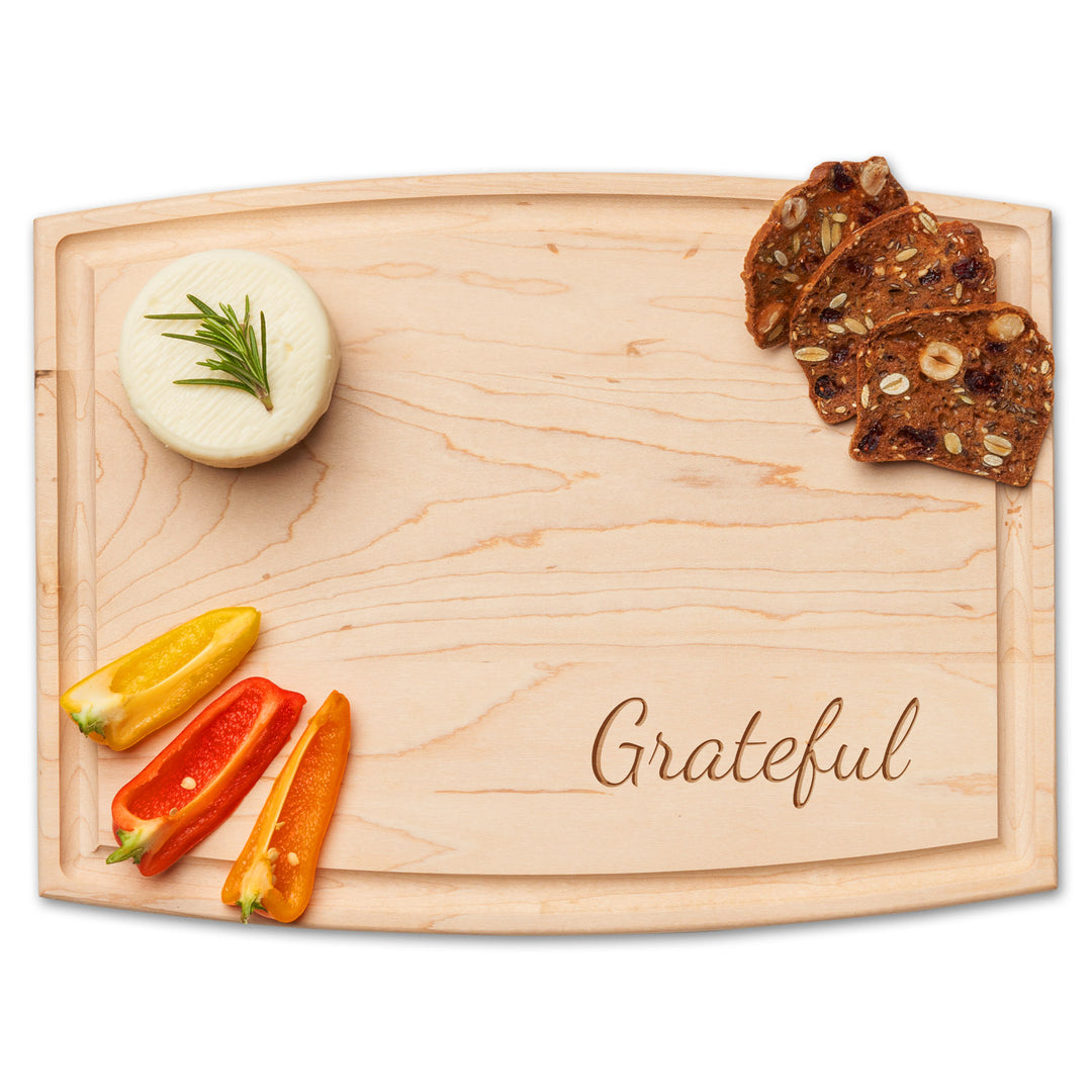 Arched Artisan Maple Board | Grateful | 12 x 9"