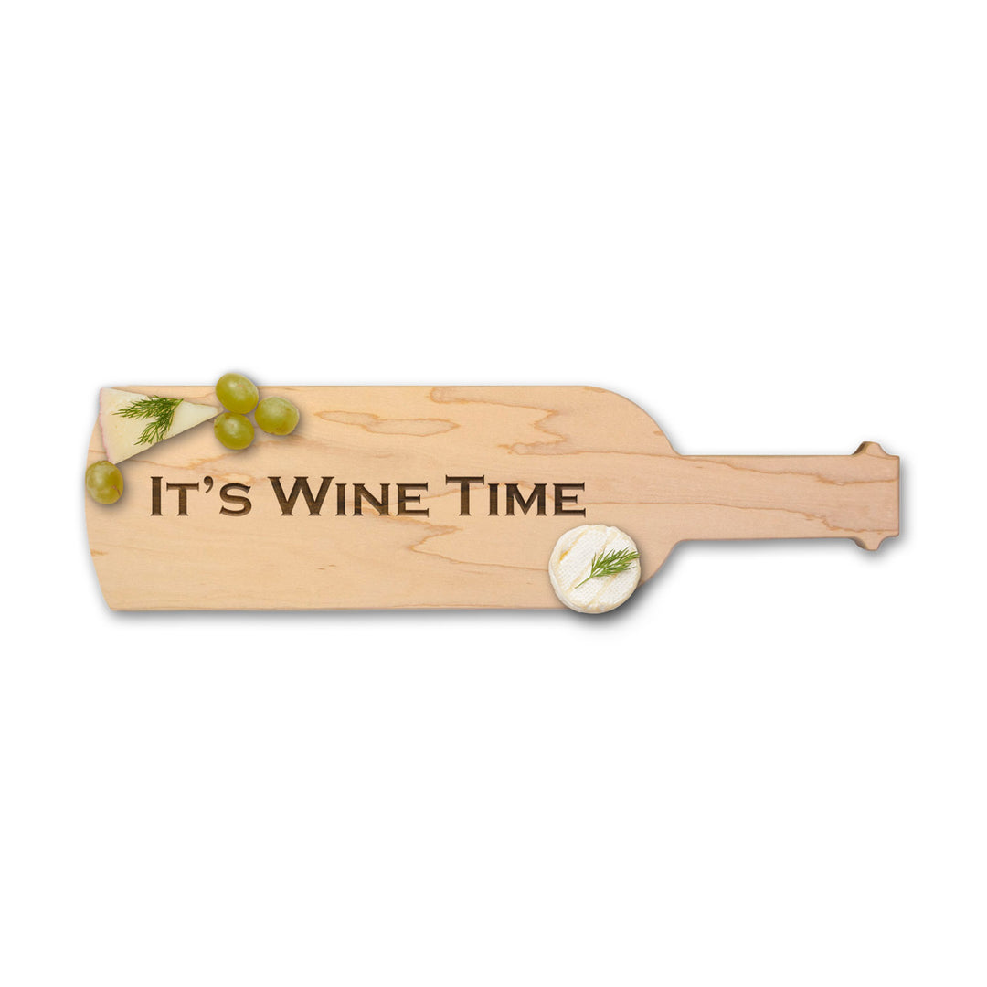 Wine Bottle Shape Cheeseboard | It's Wine Time | 15 x 4"