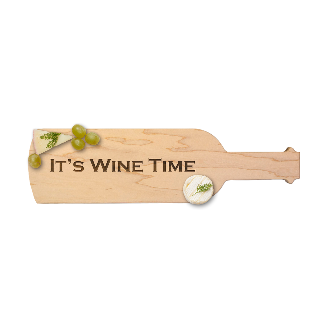 Maple Wine Board | It's Wine Time | 15 x 4"