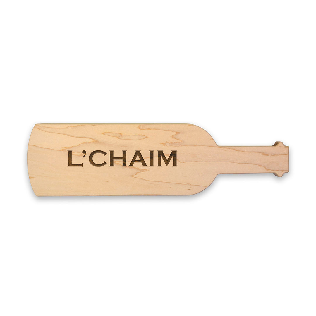 L'Chaim - Wine Bottle Shape Cheeseboard 15 x 4"