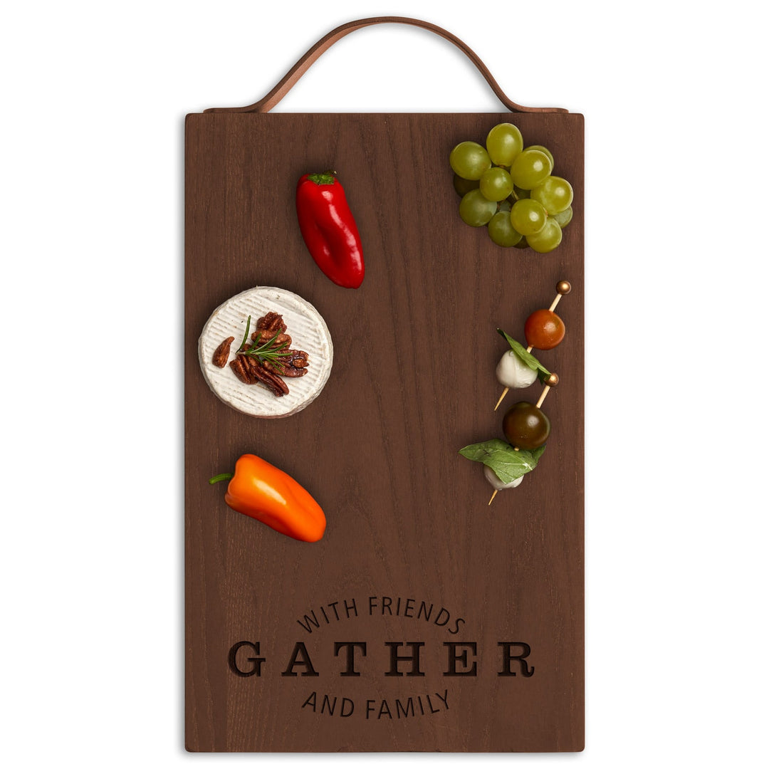 Thermal Ash Plank | Gather with Friends & Family Cheese & Charcuterie Board 16 x 10" with Leather Handle
