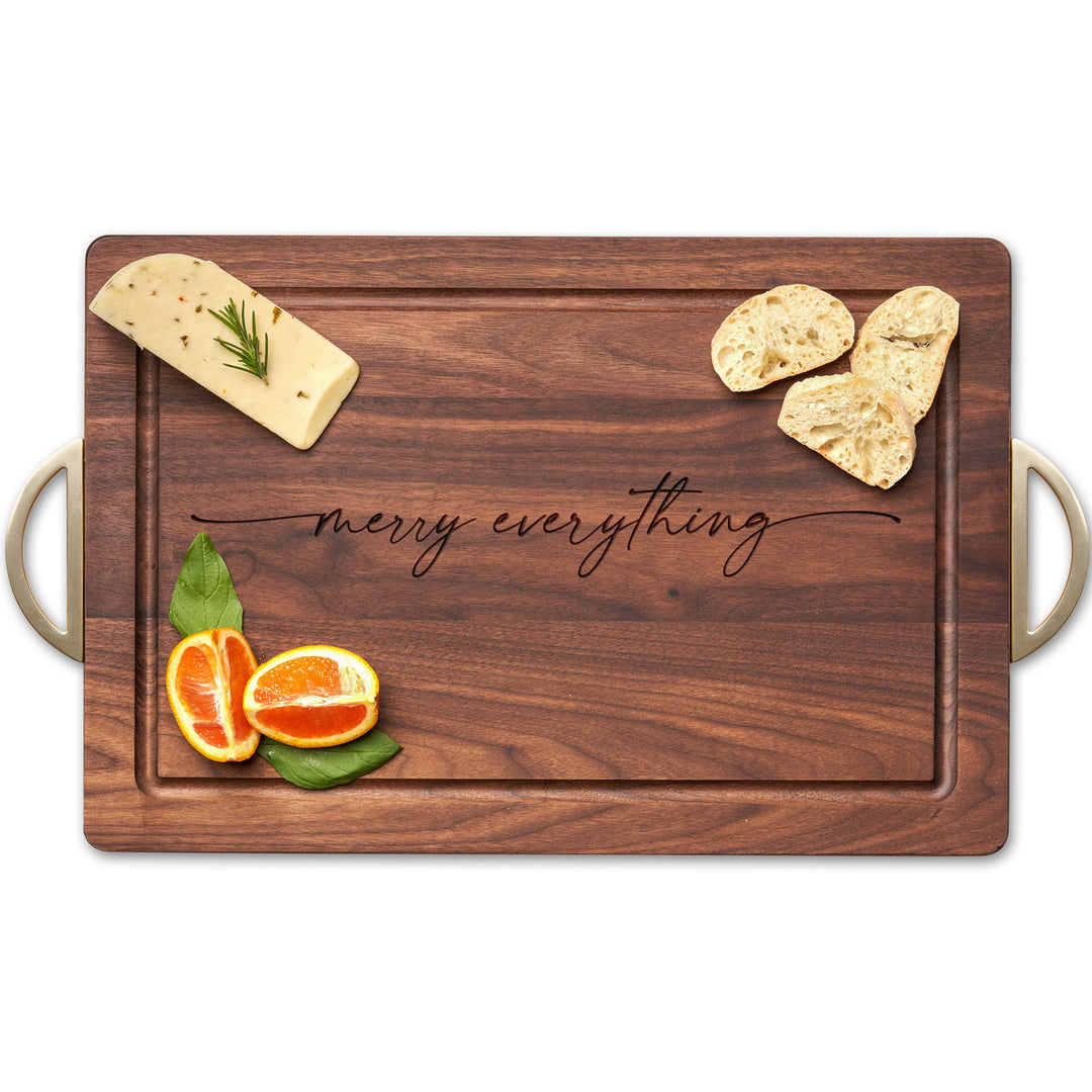 Black Walnut Wood Cutting + Cheeseboard | Merry Everything | 18 x 12"