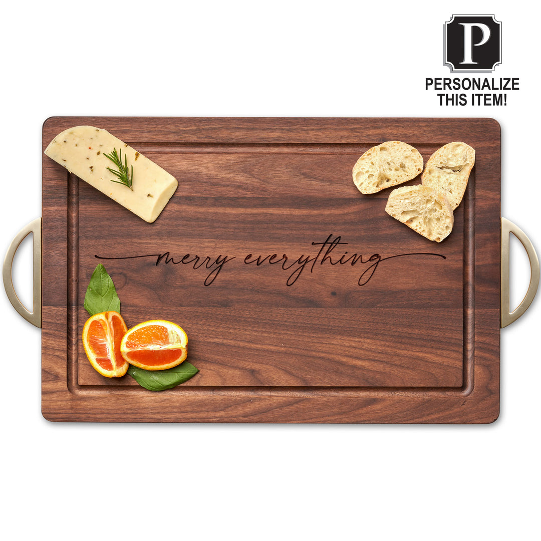 Personalized Black Walnut Wood Cutting + Cheeseboard 18 x 12"