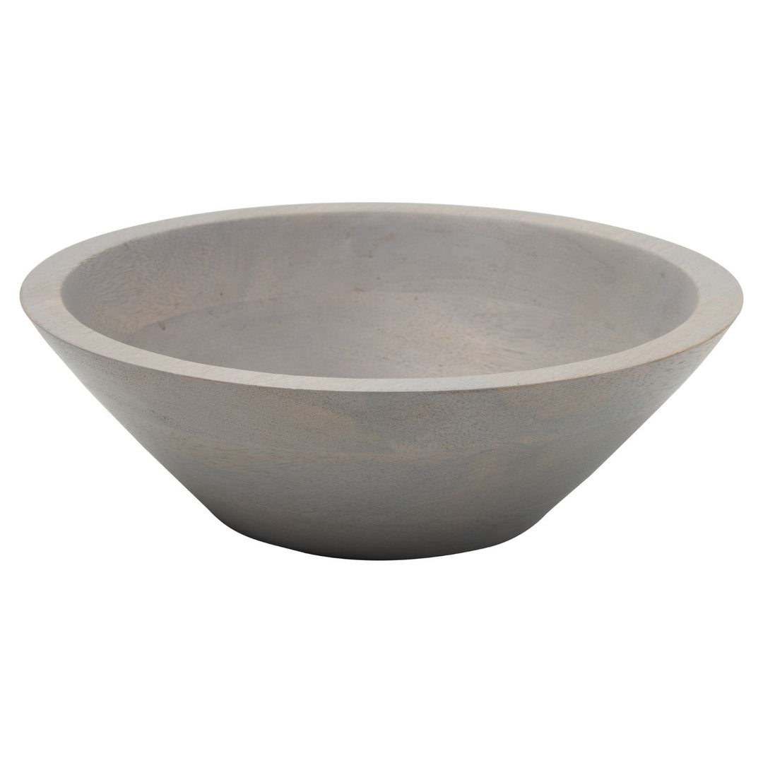 Modern Mango Wood Bowl | Gray | 9 x 2.75"