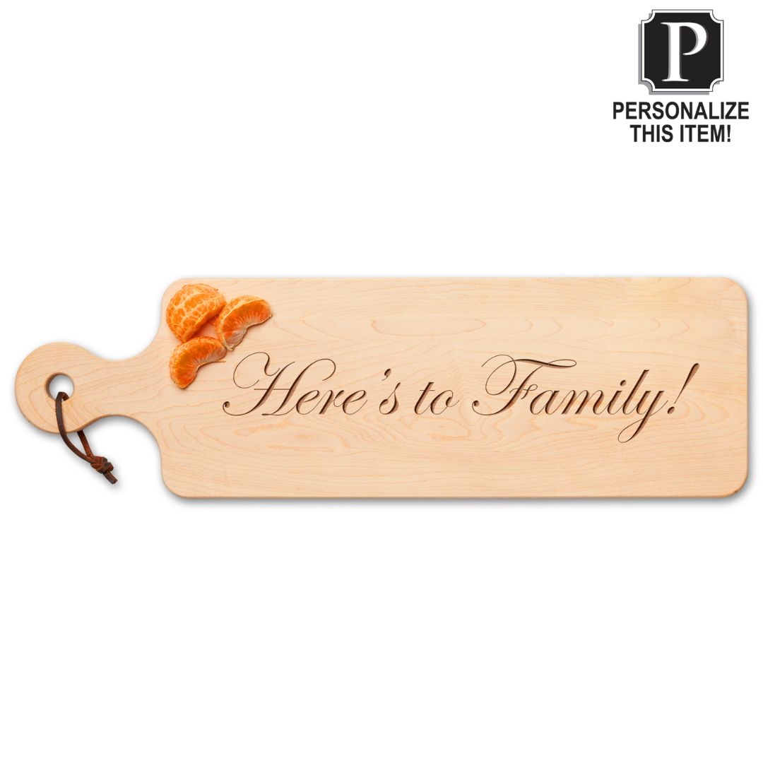 Personalized Maple Wood Cutting + Cheeseboard 20 x 6" Bread Board