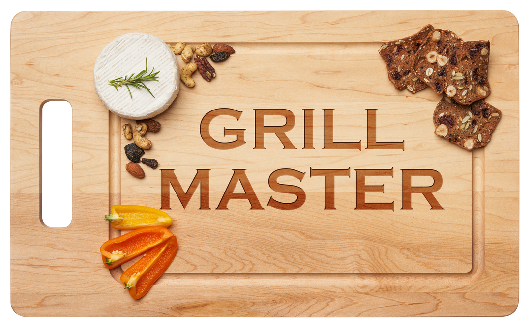 Grill Master - Handled Maple Wood Cutting + Cheeseboard 20 x 12"