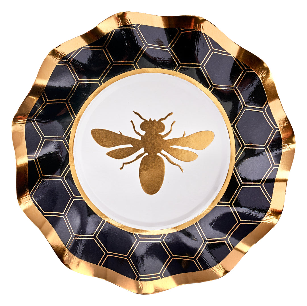 Honeybee Wavy Paper Appetizer/Dessert Bowl/8pk
